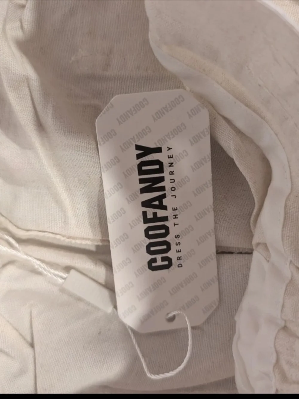 Coofandy Men's Lightweight Cream Drawstring Chinos